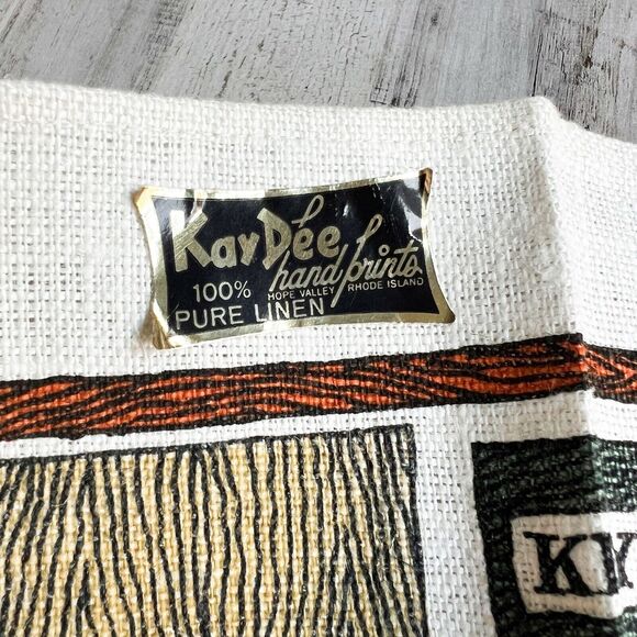 NWT KayDee Handprints 100% Pure Linen Country Store Vintage Tea Towel - Picture 6 of 8